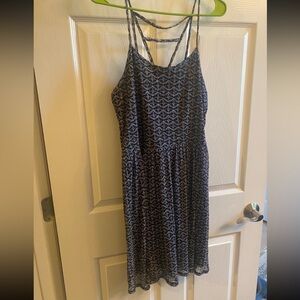 Xhilaration Blue and White Strappy Midi Dress